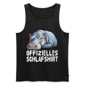 Offizieles Schlafshirt Nilpferd - Männer Premium Bio Tank Top - Schwarz - Vorne - Michal (187cm)