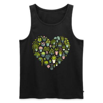 Pflanzenherz - Männer Premium Bio Tank Top - Schwarz - Vorne - AI Model Male 178 light (178cm)