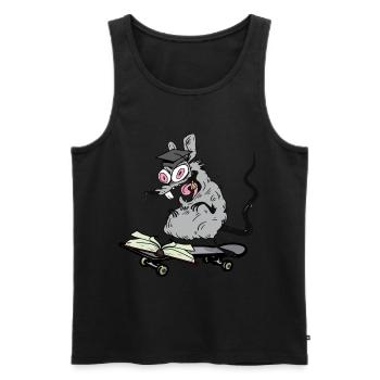 Rat, Scholar, Student, Student, Skater, Skating - Men's Premium Organic Tank Top - black - Front - AI Model Male 178 light (178cm)