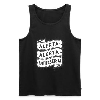 FCKNZS Gegen Faschismus - Männer Premium Bio Tank Top - Schwarz - Vorne - AI Model Male 178 light (178cm)