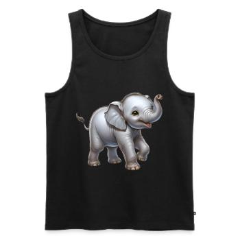 Conception d’éléphant mignon (bébé éléphant) - Débardeur bio Premium Homme - noir - Devant - AI Model Male 178 light (178cm)