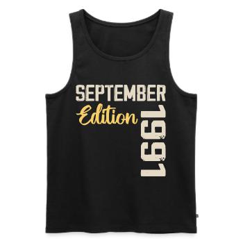 September 1991 - 33. Jahrestag September 1991 - Männer Premium Bio Tank Top - Schwarz - Vorne - Michal (187cm)