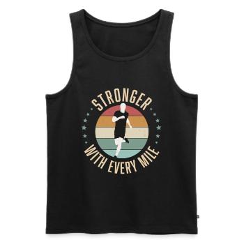 Läufer mit Leidenschaft - Männer Premium Bio Tank Top - Schwarz - Vorne - Michal (187cm)