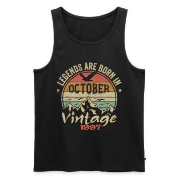Awesome Since October 1997 - October 1997 Gift - Men's Premium Organic Tank Top - black - Front - AI Model Male 178 light (178cm)