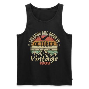 Genial seit Oktober 1985 - Oktober 1985 Geschenk - Männer Premium Bio Tank Top - Schwarz - Vorne - Michal (187cm)