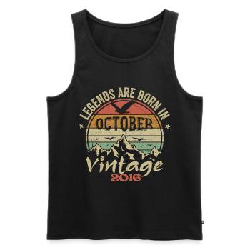 Awesome Since October 2016 - October 2016 Gift - Men's Premium Organic Tank Top - black - Front - AI Model Male 178 light (178cm)