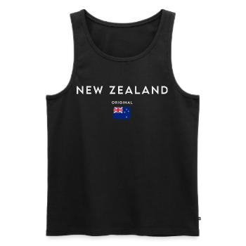 Flag of New Zealand - Men's Premium Organic Tank Top - black - Front - Michal (187cm)