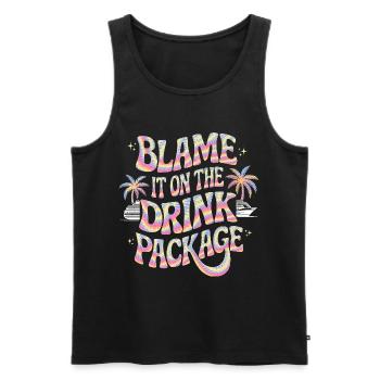 Humor Getränke Kreuzfahrt Urlaub - Männer Premium Bio Tank Top - Schwarz - Vorne - AI Model Male 178 light (178cm)