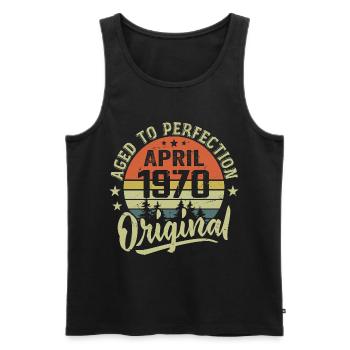 April 1970 Geburtstag - April 1970 Geschenkidee - Männer Premium Bio Tank Top - Schwarz - Vorne - AI Model Male 178 light (178cm)
