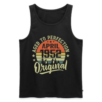 April 1952 Geburtstag - April 1952 Geschenkidee - Männer Premium Bio Tank Top - Schwarz - Vorne - Michal (187cm)