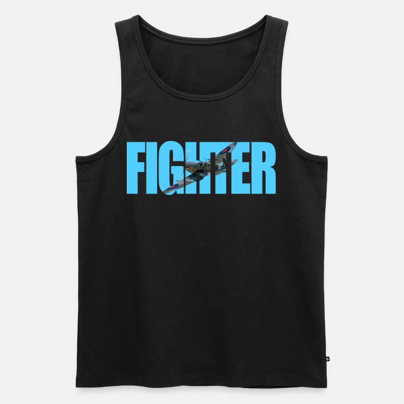 Fighter Spitfire - Männer Premium Bio Tank Top - Schwarz