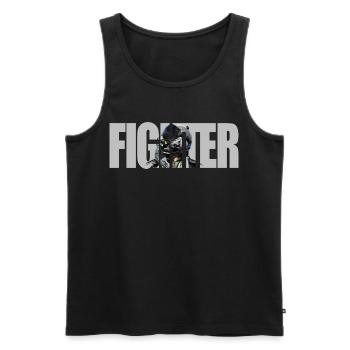 Fighter - Men's Premium Organic Tank Top - black - Front - AI Model Male 178 light (178cm)