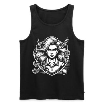 Cool hockey logo design for all hockey players - Men's Premium Organic Tank Top - black - Front - Michal (187cm)