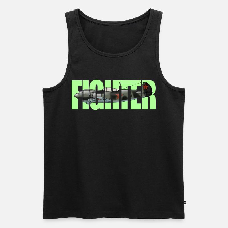 Fighter La-5 - Männer Premium Bio Tank Top - Schwarz