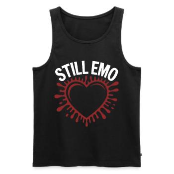 Still emo! Goth Emo Alternative Aesthetic - Men's Premium Organic Tank Top - black - Front - AI Model Male 178 light (178cm)