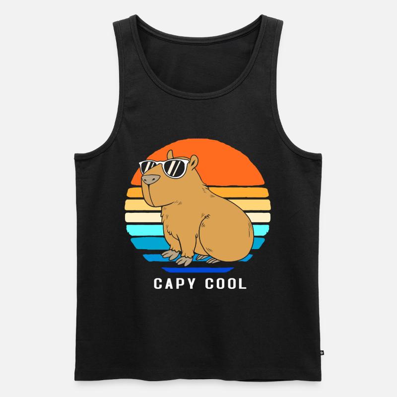 Capybara Capibara - Männer Premium Bio Tank Top - Schwarz