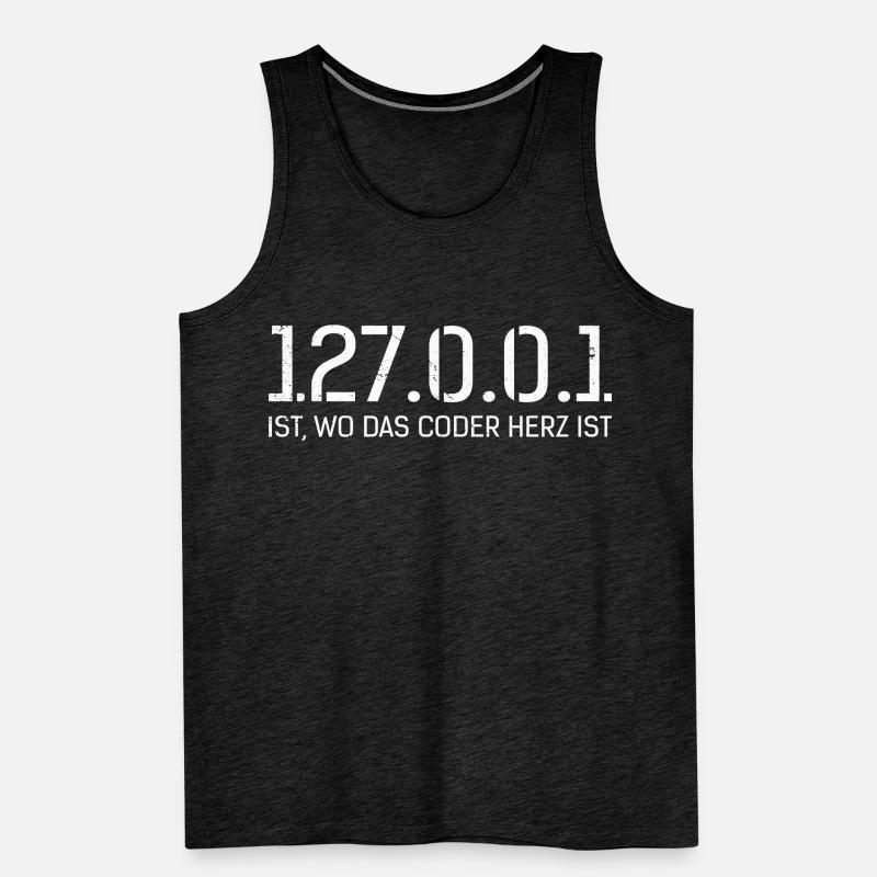 Science Coder 127.0.0.1 IS. WHERE CODER'S HEART IS Men's Premium Organic Tank Top
