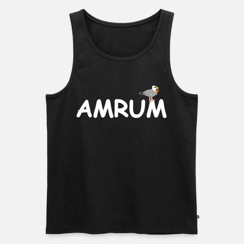 Amrum Möwe Nordsee - Männer Premium Bio Tank Top - Schwarz