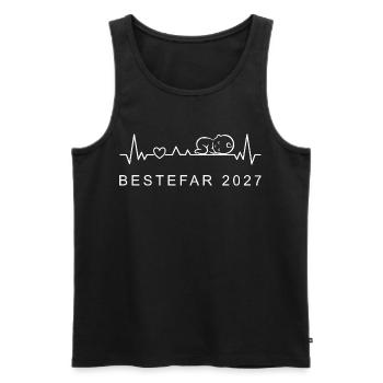 Opa 2027 Herzschlag Schwangerschaft Norwegisch - Männer Premium Bio Tank Top - Schwarz - Vorne - Michal (187cm)
