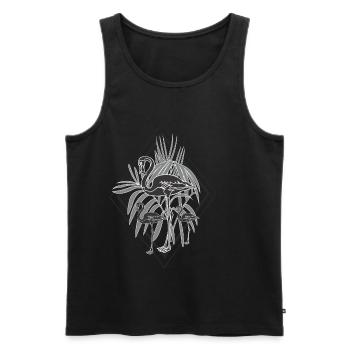 schwarz Flamingos - Männer Premium Bio Tank Top - Schwarz - Vorne - AI Model Male 178 light (178cm)