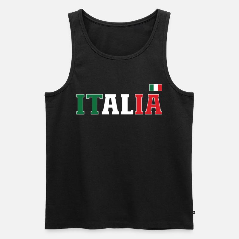 Italien Flagge - Männer Premium Bio Tank Top - Schwarz