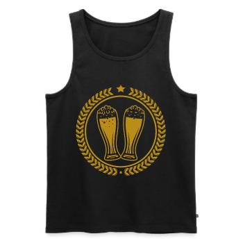 Beer - Beer Mug - Party - Beer Tent - Folk Festival - Men's Premium Organic Tank Top - black - Front - Michal (187cm)