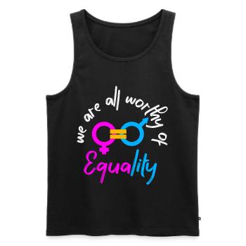 Equality - Men's Premium Organic Tank Top - black - Front - AI Model Male 178 light (178cm)