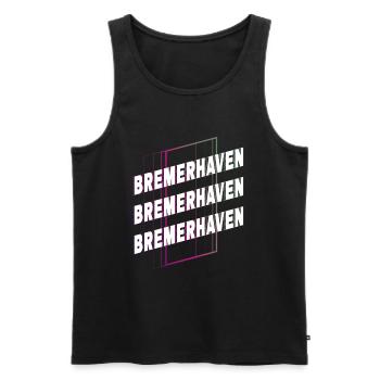Bremerhaven Allemagne City Font Skyline - Débardeur bio Premium Homme - noir - Devant - Michal (187cm)
