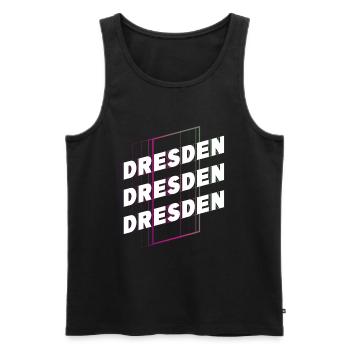 Dresden Germany City Font Skyline Home - Men's Premium Organic Tank Top - black - Front - AI Model Male 178 light (178cm)