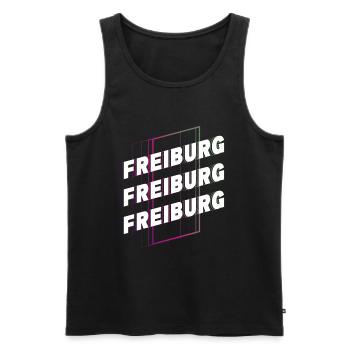 Freiburg Germany City Font Skyline Home - Men's Premium Organic Tank Top - black - Front - AI Model Male 178 light (178cm)
