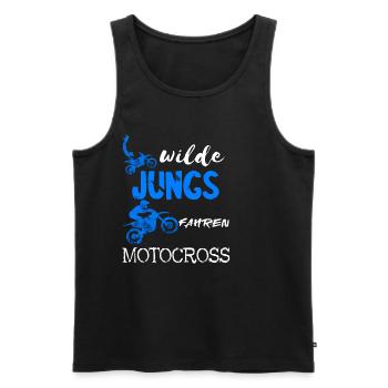 Motocross Bike Offroad Motorcycle Biker - Männer Premium Bio Tank Top - Schwarz - Vorne - Michal (187cm)