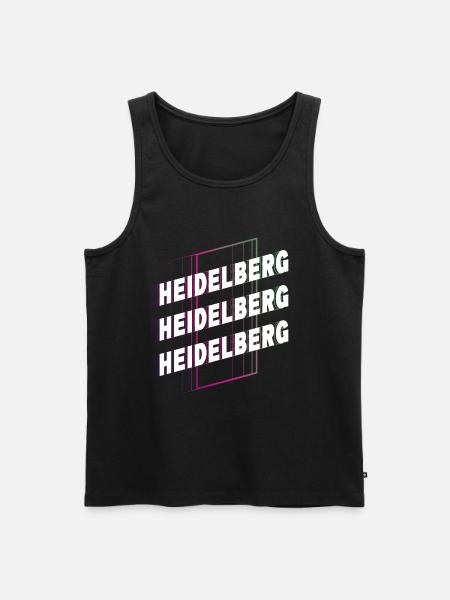Heidelberg Germany City Font Skyline - Men's Premium Organic Tank Top - black