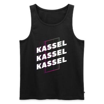 Kassel Germany City Font Skyline Home - Men's Premium Organic Tank Top - black - Front - AI Model Male 178 light (178cm)
