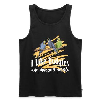 Budgerigar Pet Bird | Birds Gift Ideas - Men's Premium Organic Tank Top - black - Front - AI Model Male 178 light (178cm)
