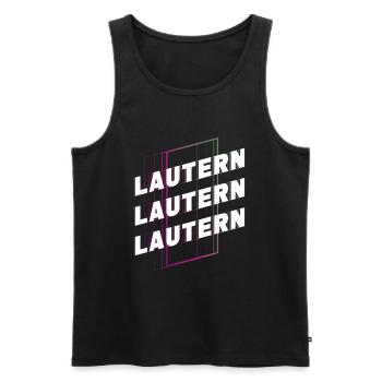 Kaiserslautern Germany City Font Skyline - Men's Premium Organic Tank Top - black - Front - Michal (187cm)