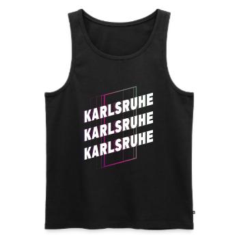 Karlsruhe Allemagne City Font Skyline Accueil - Débardeur bio Premium Homme - noir - Devant - Michal (187cm)