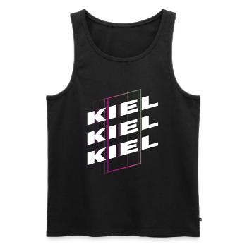 Kiel Germany City Font Skyline Home - Men's Premium Organic Tank Top - black - Front - AI Model Male 178 light (178cm)