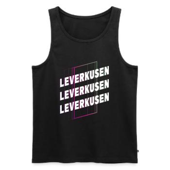 Leverkusen Germany City Font Skyline - Men's Premium Organic Tank Top - black - Front - Michal (187cm)