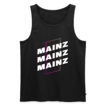 Mainz Deutschland Stadt Schrift Skyline Heimat - Männer Premium Bio Tank Top - Schwarz - Vorne - AI Model Male 178 light (178cm)
