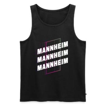 Mannheim Deutschland Stadt Schrift Skyline Heimat - Männer Premium Bio Tank Top - Schwarz - Vorne - AI Model Male 178 light (178cm)