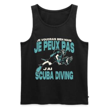 Je peux pas j'ai scuba diving. - Débardeur bio Premium Homme - noir - Devant - Michal (187cm)