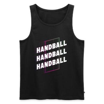 Handball Handball Player Handball Player Vintage Retro - Débardeur bio Premium Homme - noir - Devant - Michal (187cm)