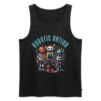 Nation robotique 2 - Débardeur bio Premium Homme - noir - Devant - AI Model Male 178 light (178cm)