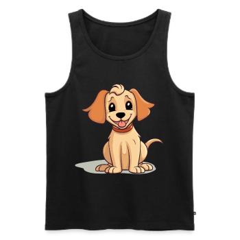 Niedliches Hundedesign für Hundebesitzer - Männer Premium Bio Tank Top - Schwarz - Vorne - AI Model Male 178 light (178cm)
