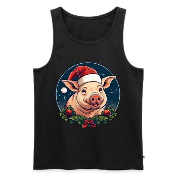 Sau Weihnachten - Männer Premium Bio Tank Top - Schwarz - Vorne - AI Model Male 178 light (178cm)