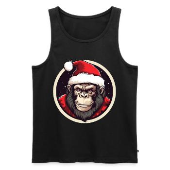 Orang Utan Weihnachten - Männer Premium Bio Tank Top - Schwarz - Vorne - AI Model Male 178 light (178cm)