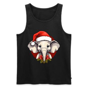 Elephant Christmas - Men's Premium Organic Tank Top - black - Front - Michal (187cm)