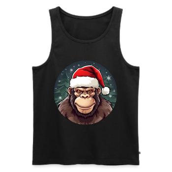 Noël singe - Débardeur bio Premium Homme - noir - Devant - AI Model Male 178 light (178cm)