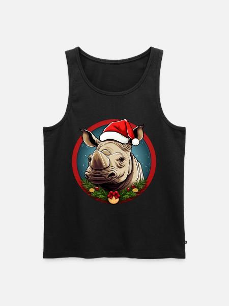 Rhinoceros Christmas - Men's Premium Organic Tank Top - black