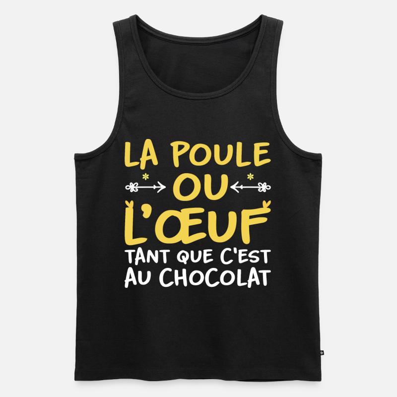 La poule ou l'oeuf tant que c'est au chocolat - Débardeur bio Premium Homme - noir